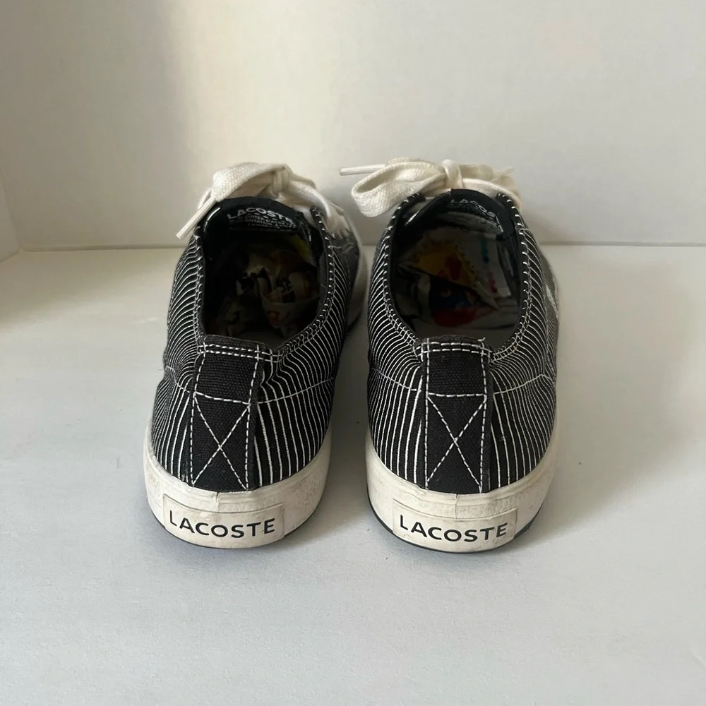 Lacoste Black and White Striped Sneakers